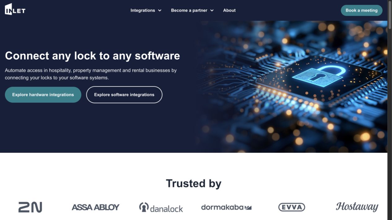 Inlet website explaining its lock-to-software integration service